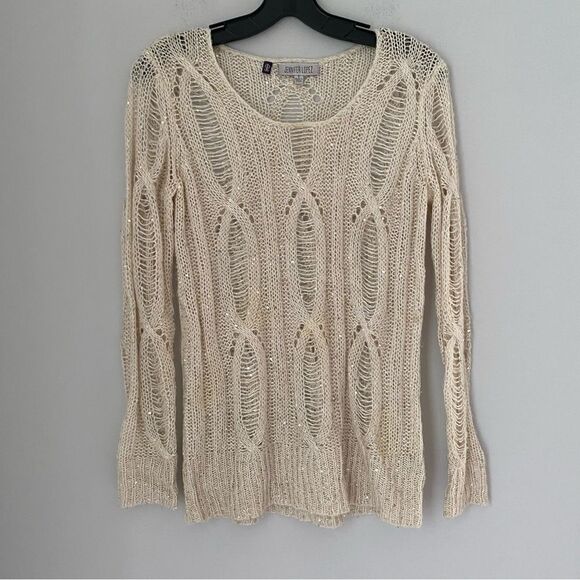 Jennifer Lopez Women’s Loose Knit See Thru Sweater size S - Picture 1 of 4